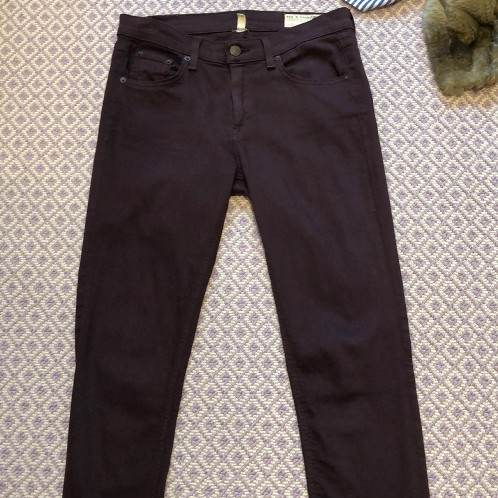 Rag and Bone Skinny Jean.  27”. Wine